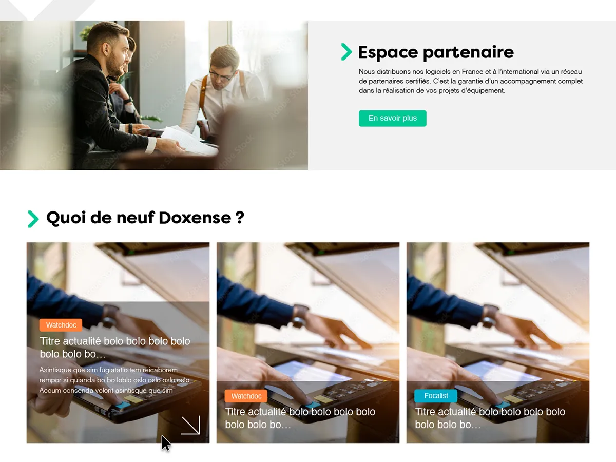 Screenshot du site Doxense